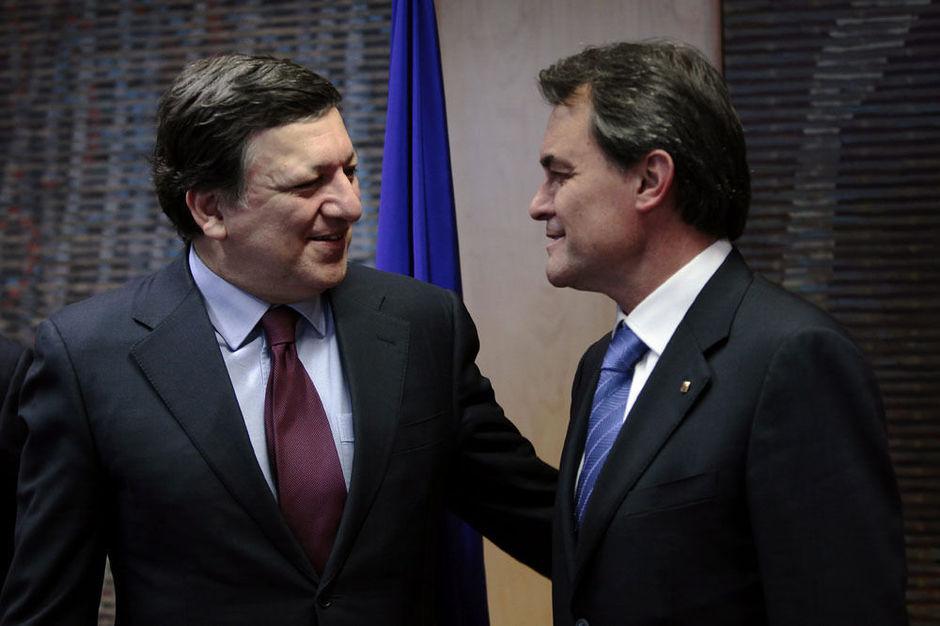 Voormalig president van de Europese Raad Jose Manuel Barosso en voormalig president van Catalonië Artur Mas