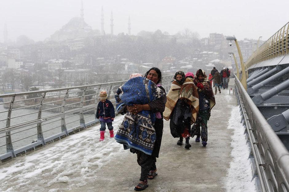 Syrische vluchtelingen in Istanbul, Turkije.