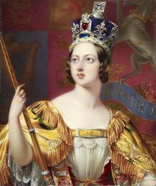 Koningin Victoria bij haar kroning.