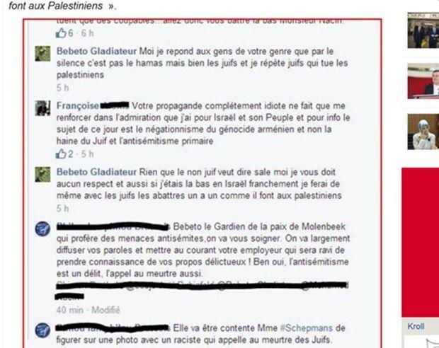 De krant Le Soir gaf een deel van het Facebookforum weer