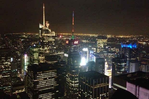 Op de top van het Rockefeller Center is het uitzicht indrukwekkend.