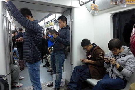 In de metro te Shanghai 