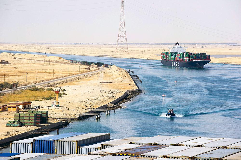 Suezkanaal. De Chinese marine oefent er samen met Rusland.