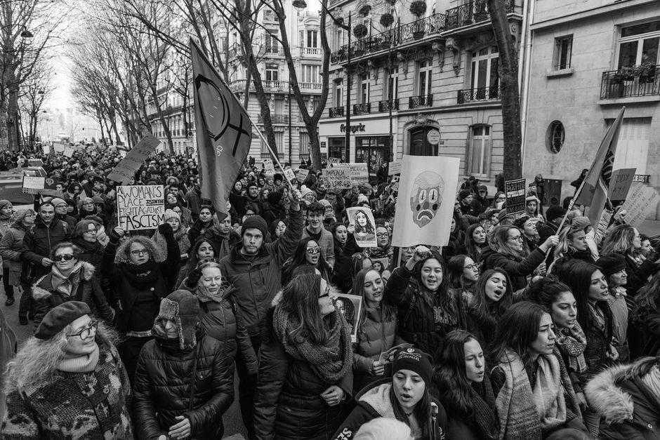 Knack op de #WomensMarch in Parijs: 'Avec mes copines à Washington'