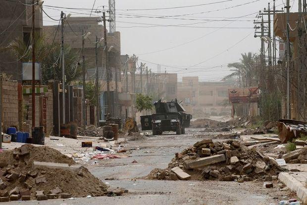 Iraakse troepen in het centrum van Fallujah