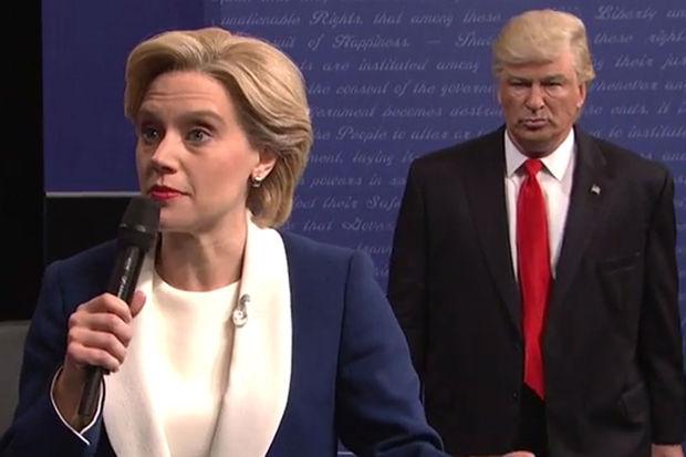 Donald Trump kan parodie op presidentieel debat niet smaken
