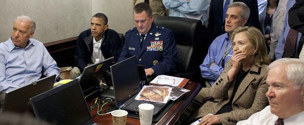 De jacht op Osama bin Laden werd live gevolgd vanuit de Situation Room in het Witte Huis: een toneelstukje?
