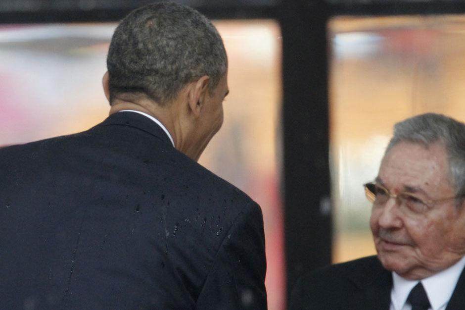 Barack Obama en Raul Castro 