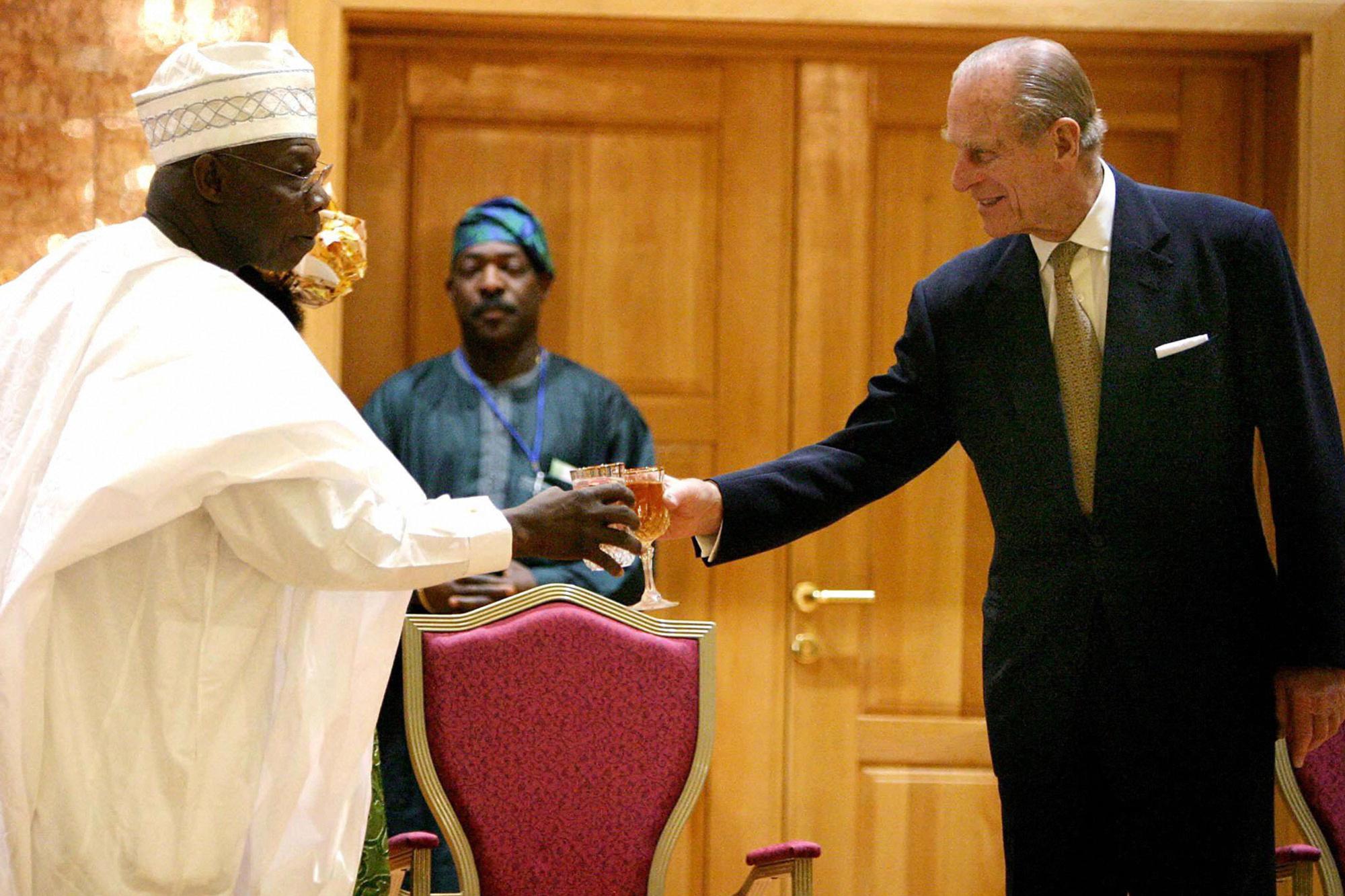 Met de Nigeriaanse president Olusegun Obasanjo in 2003.