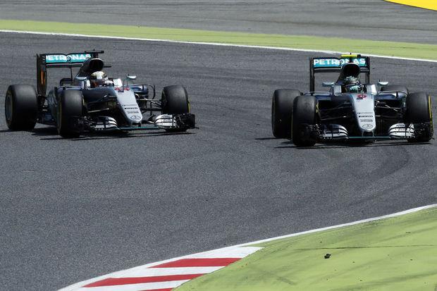 Nico Rosberg en Lewis Hamilton