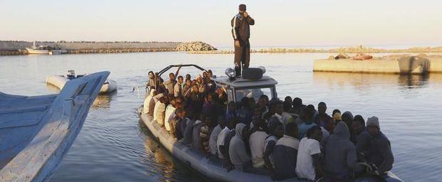 Afrikaanse bootvluchtelingen in Libië 