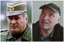 Radko Mladic in 1993 en bij zijn arrestatie in 2011.