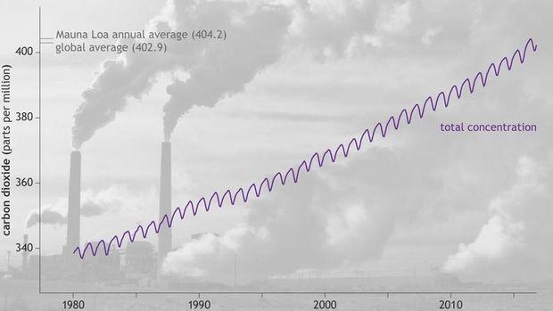 Toename van CO2 in de atmosfeer