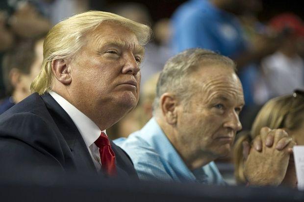 Bill O'Reilly (rechts), ster van Fox News, hier naast Donald Trump
