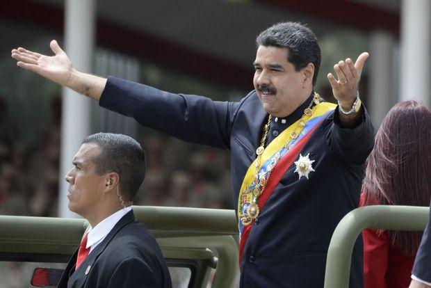 De Venezolaanse president Nicolas Maduro tijdens een onafhankelijkheidsviering in hoofdstad Caracas op 5 juli. 
