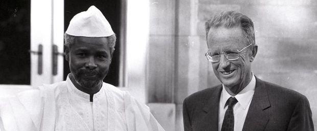 Hissène Habré en koning Boudewijn in 1987 