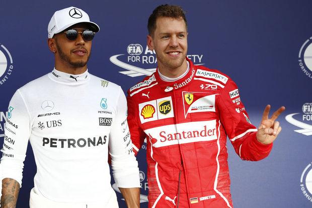 Lewis Hamilton en Sebastian Vettel