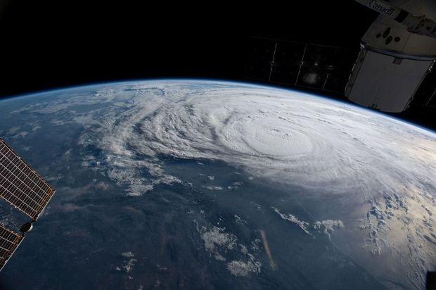 Orkaan Harvey, gezien van het International Ruimtestation, 25 augustus 2017.