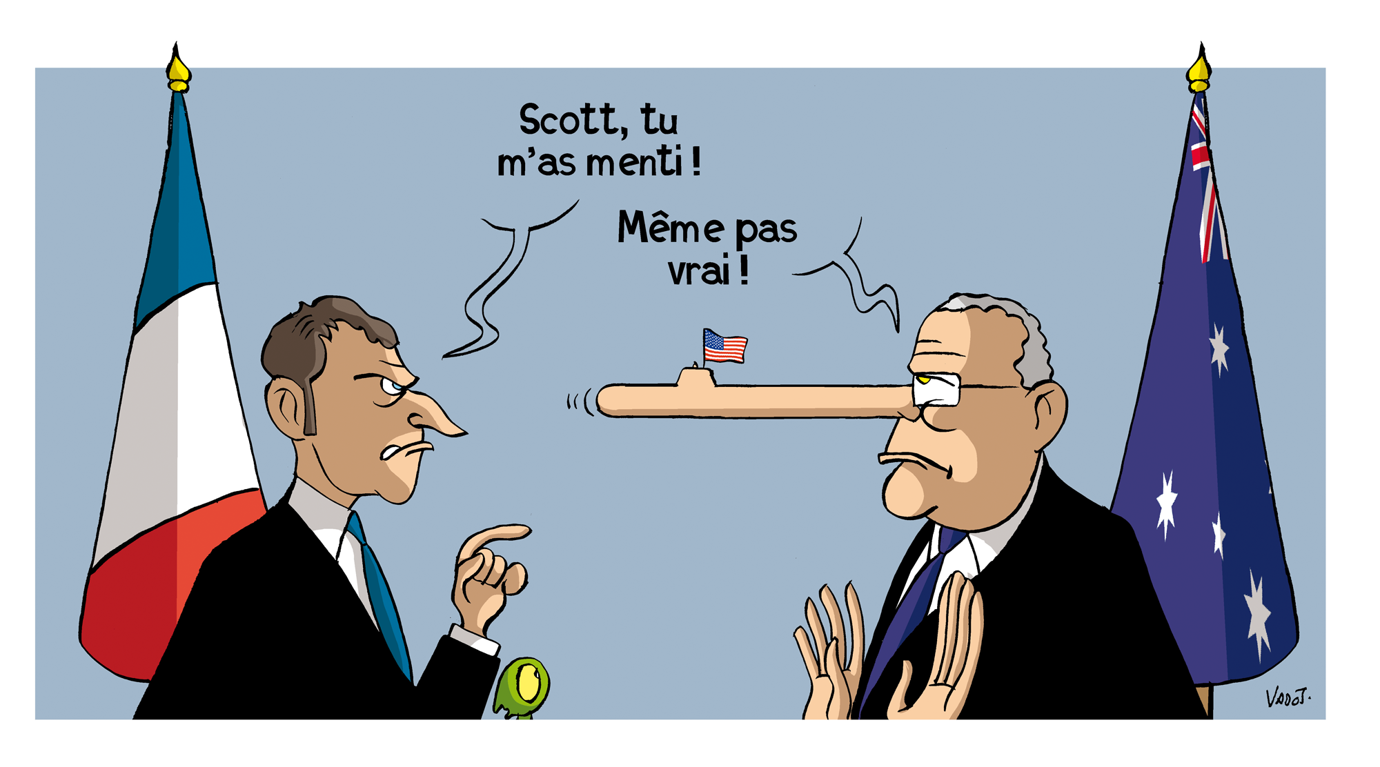 Les tensions entre la France et L'Australie ne sont pas apaisées dans la crise des sous-marins, Emmanuel Macron accusant Scott Morrison de lui avoir menti, ce que dément le Premier ministre australien.