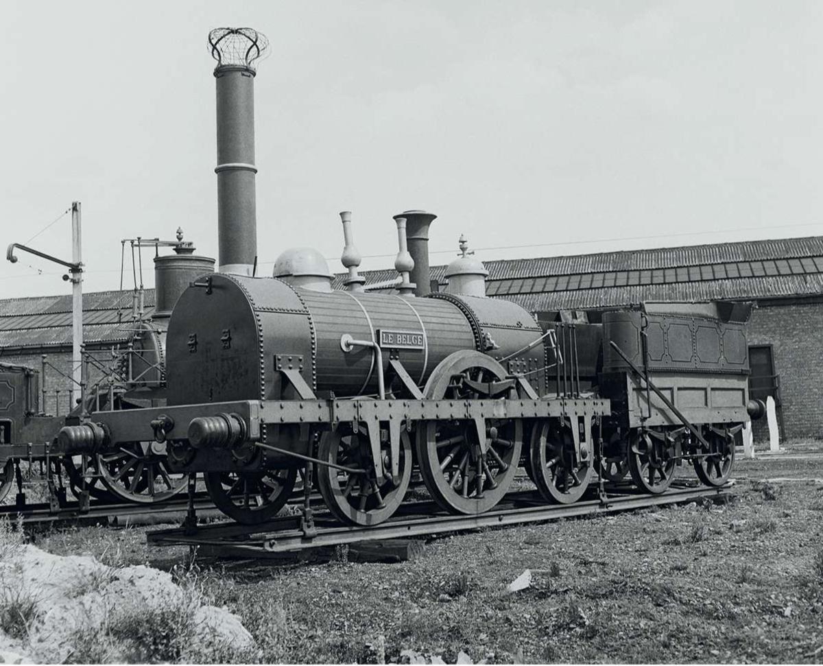 Le Belge, première locomotive à vapeur construite en Europe (1835) par Cockerill.