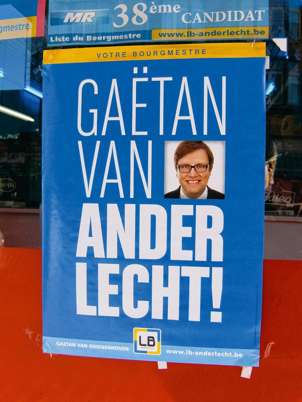 Il y a des noms qui n'aident pas à s'afficher en politique. Mais avec un peu d'imagination, le MR Gaëtan Van Goidsenhoven, bourgmestre sortant d'Anderlecht aux communales de 2012, a su contourner l'obstacle.