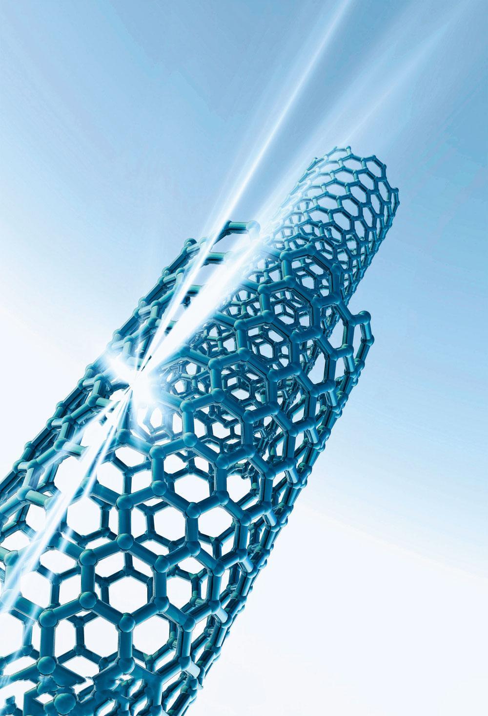 Les nanotubes de carbone (photo) ou les nanofils de carbone sont deux matériaux révolutionnaires. Ils pourraient servir à construire le câble de l'ascenseur.