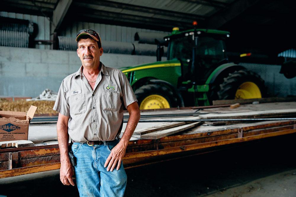 Dans sa ferme de Shelbyville, au nord de l'Etat, Doug Langley est prêt à encaisser une baisse de ses recettes 