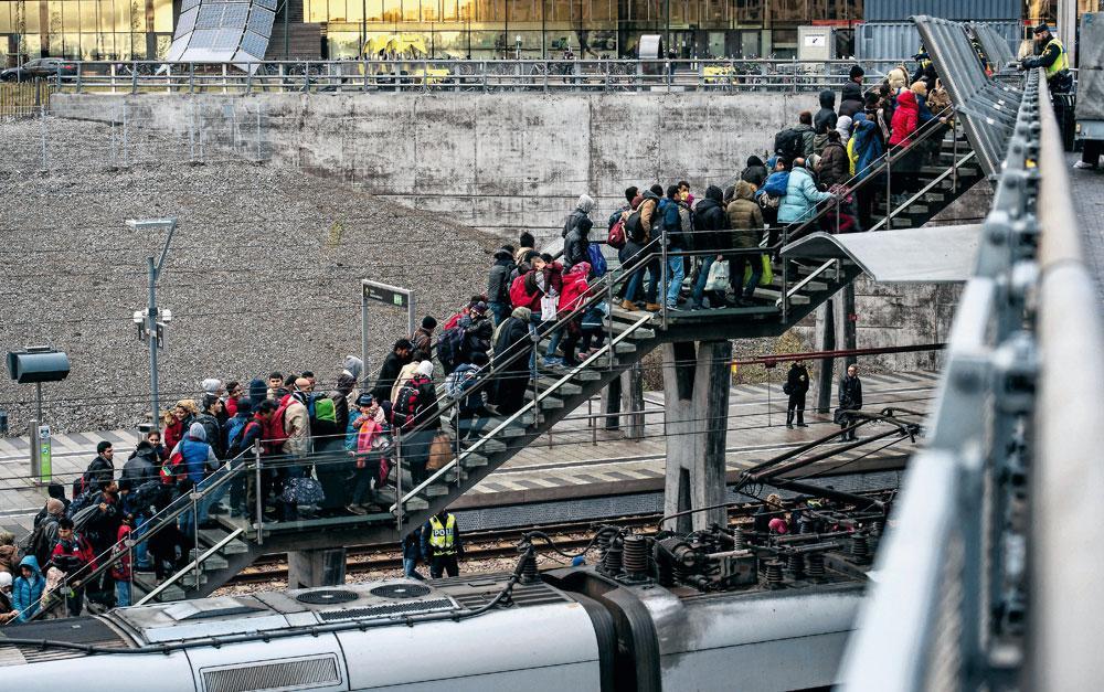 En 2015, 163 000 demandeurs d'asile, en majorité des Syriens, sont entrés en Suède par voie ferroviaire. Ici, à la gare de Malmö, dans le sud du pays.