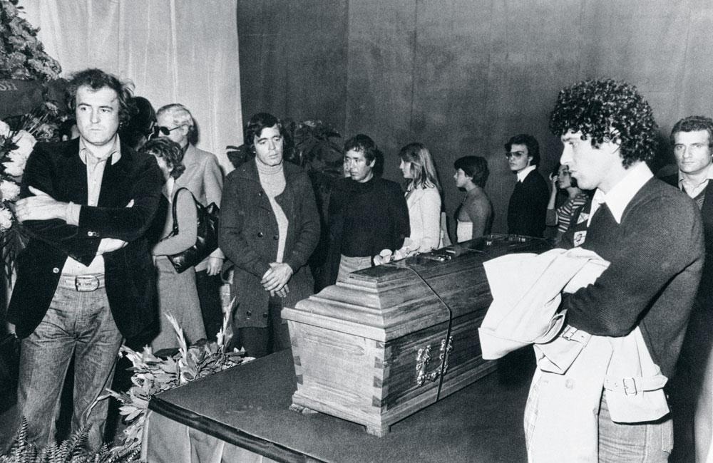 Funérailles de Pasolini, le 5 novembre 1975, à Rome.