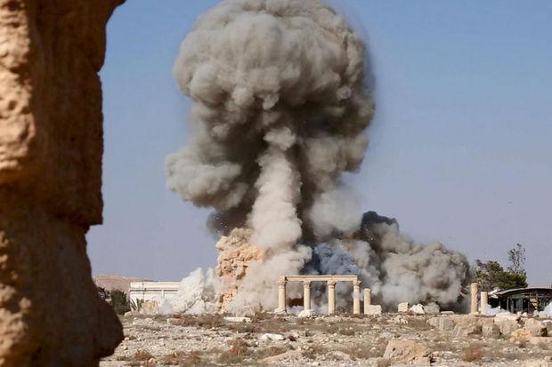 Destruction du temple Baal Shamin à Palmyre par Daech, le 25 août 2015 