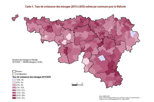 A quoi ressemblera la population des communes wallonnes dans 20 ans? (CARTES)
