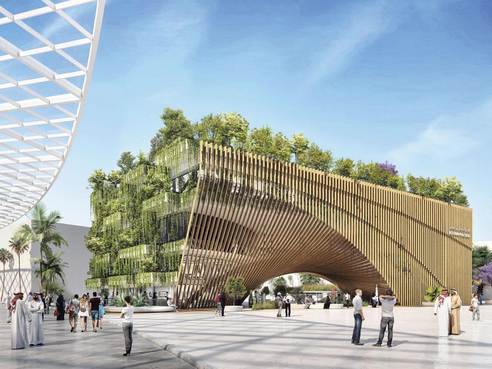 Exposition universelle de Dubaï : la construction du pavillon belge - une arche-jardin - est en cours.