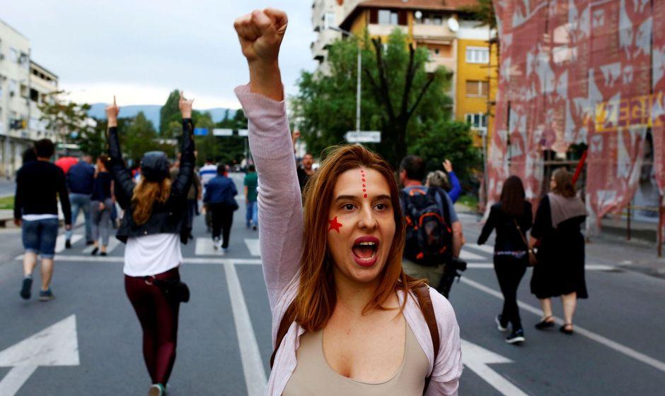 Manifestation contre le gouvernement macédonien