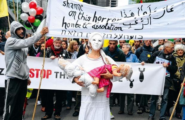 Manifestation propalestinienne à Bruxelles en août 2014: le mythe du 