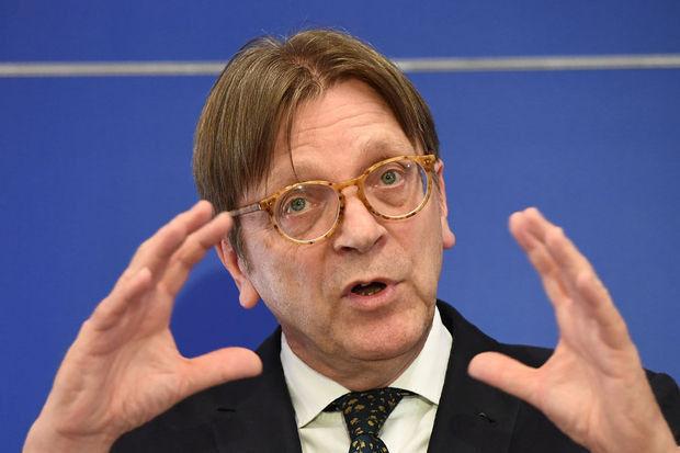Guy Verhofstadt, eurodéputé Open VLD et président du groupe ADLE au Parlement européen. 