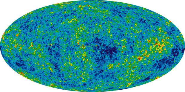 Le rayonnement thermique émis peu de temps après le Big Bang (données WMAP) 