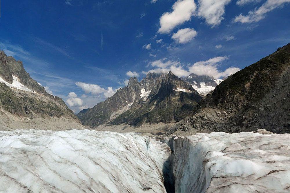 La mer de Glace, le plus grand glacier français.