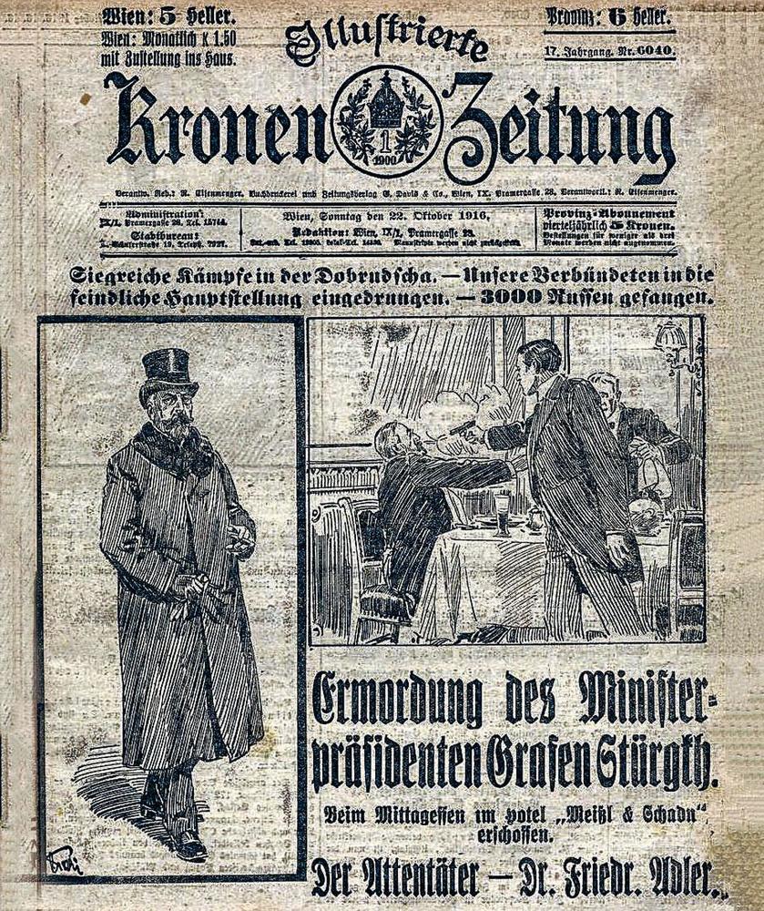 Bien qu'il fût condamné à mort en mai 1917, sa peine fut immédiatement commuée en dix-huit ans de prison. Adler fut libéré dans les derniers jours de la guerre, également sur ordre impérial.