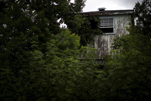 Maison abandonnée après l'ouragan
