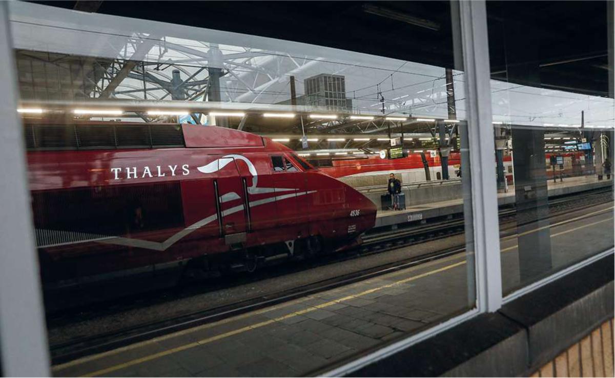 Trains Thalys en gare de Bruxelles-Midi, en 2019.