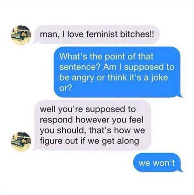 Instagrampagina bundelt reacties op feministisch Tinder-profiel
