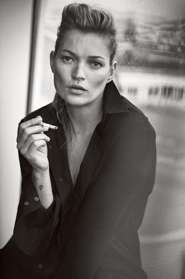 2015, Kate Moss in Parijs, voor 'Vogue Italia'.