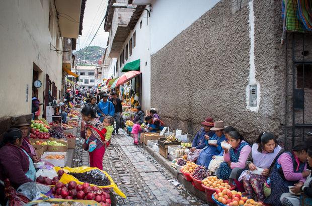 Een markt in Cuzco, Peru