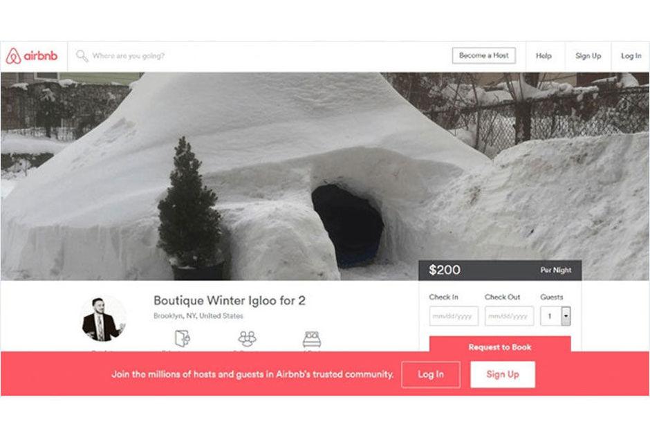Man bouwt iglo tijdens sneeuwstorm en biedt hem als slaapplek aan op Airbnb