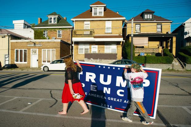 En campagne électorale à travers le Pays noir (Pennsylvanie, présidentielle 2016). 