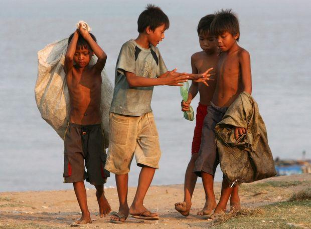 straatkinderen in Cambodia