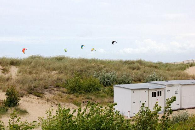 De duinen en strandcabines van Knokke