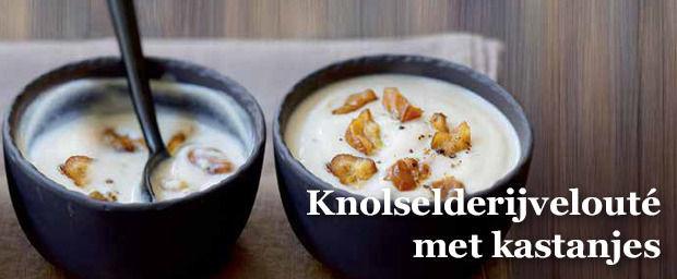 Deze gemakkelijk te maken soep is zijdezacht, maar door de kastanjes heb je toch iets om op te kauwen. 