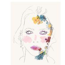 Make-up look van Preen: kleurrijke bloemen op het gelaat