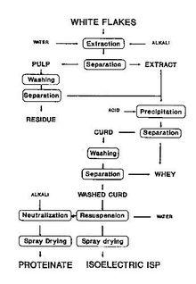 Alle stappen van het productieproces van soja-eiwitten.
